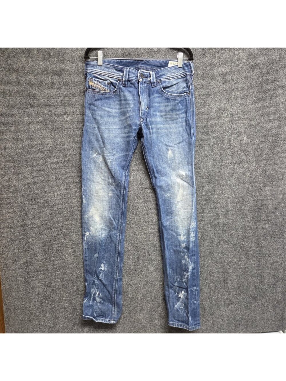Diesel Jeans Men 30x32 Thanaz Slim Fit Distressed Preppy Cotton Blue Denim Italy